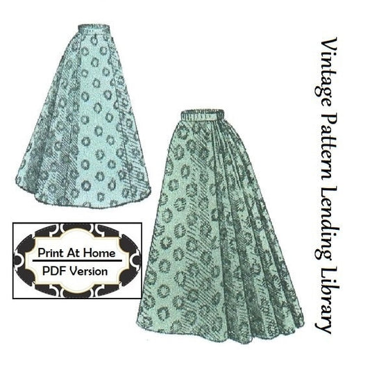 1890s Youth/Teen Skirt With Back Fullness - INSTANT DOWNLOAD - Reproduction 1897 Sewing Pattern #E1350 - 24 Inch Waist - PDF - Print At Home