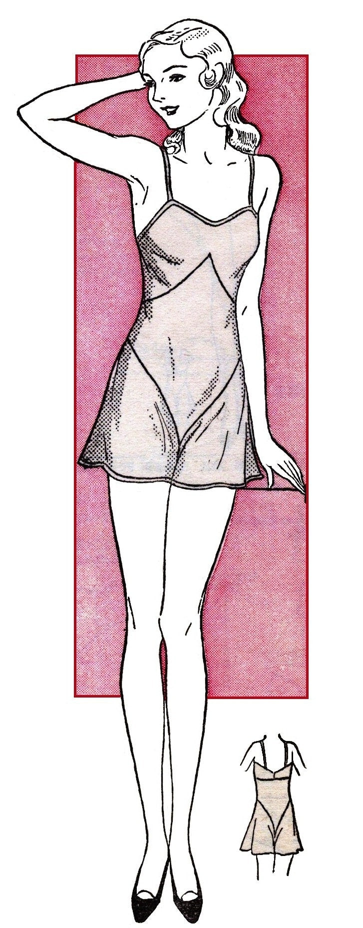 1930s Step-In Combination Undergarment - INSTANT DOWNLOAD - Reproduction 1932 Sewing Pattern #T3435 - 40 Inch Bust - PDF - Print At Home