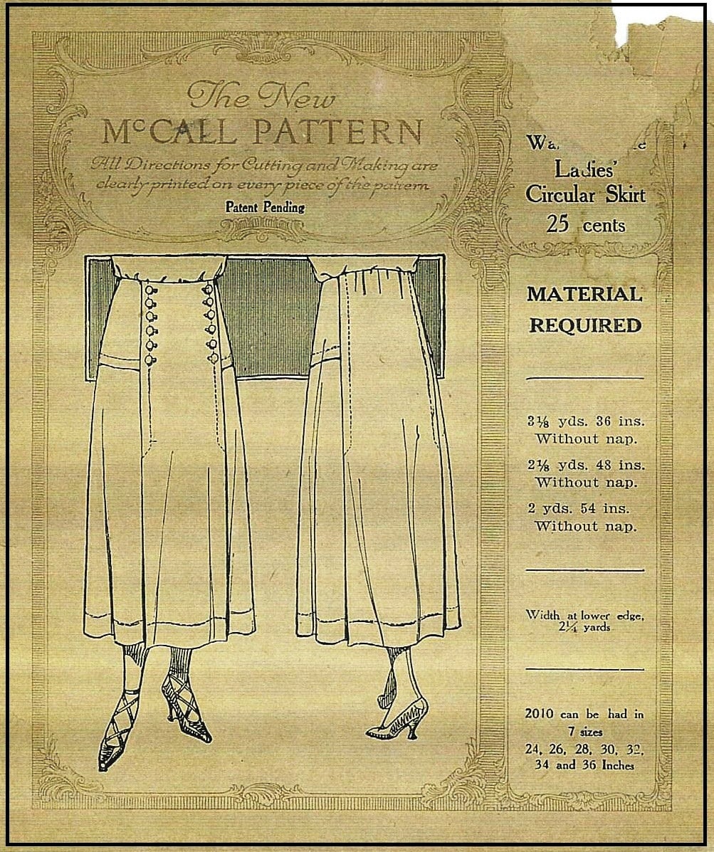 1920s Ladies Yoked Skirt - INSTANT DOWNLOAD - Reproduction 1921 Sewing Pattern #z2010 - 28 Inch Waist - PDF - Print At Home