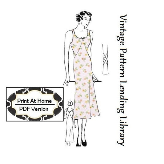 1930s Ladies Modest Bias Slip - INSTANT DOWNLOAD - Reproduction 1930s Sewing Pattern #T0457 - 38 Inch Bust - PDF - Print At Home