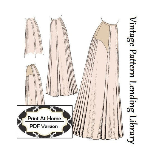 1909 Ladies Eight Gored Pleated Skirt With Optional Yoke - INSTANT DOWNLOAD - Edwardian Skirt #E3188 - 24 Inch Waist - PDF - Print At Home