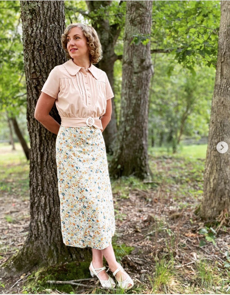 1930s Sun Dress and Belted Jacket - Bust 33" - PDF Pattern - Reproduction Sewing Pattern #6354-33 - Print At Home