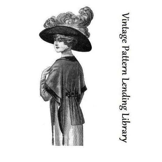 1910s Ladies Afternoon Tea Wrap - 1912 Reproduction Sewing Pattern #E0291 - 32/34 Inch Bust