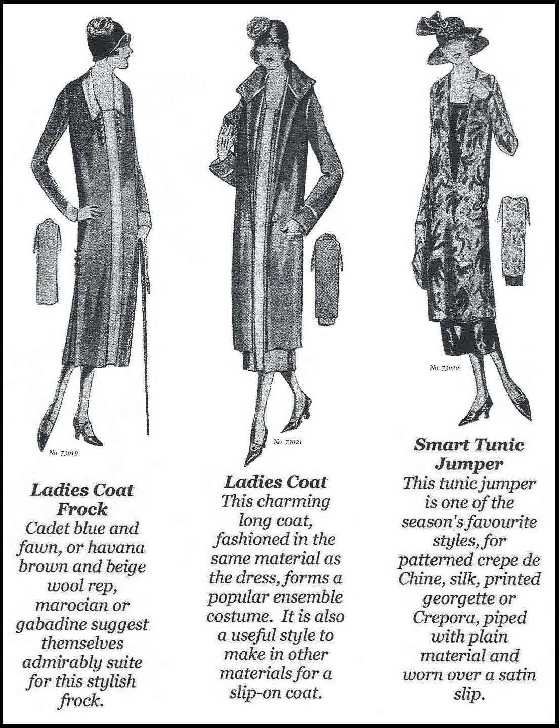 1920s Ladies Coat and Dress Ensemble - INSTANT DOWNLOAD - Reproduction 1925 Sewing Pattern #Z0551 - 36 Inch Bust - PDF - Print At Home