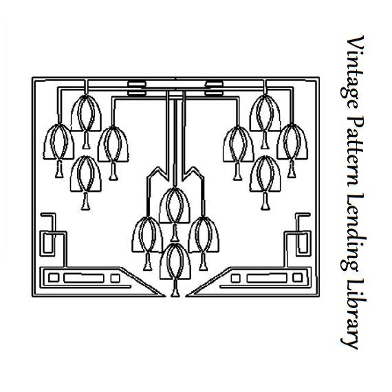 1920s Art Deco Motif for Beading or Embroidery - Use for Garments or Home Decor Projects - Reproduction Transfer Pattern #N0108