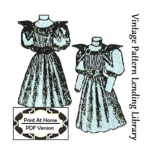 1890s Girl's Dress With Bretelle - INSTANT DOWNLOAD - Reproduction 1897 Sewing Pattern #C0954 - PDF - Print At Home