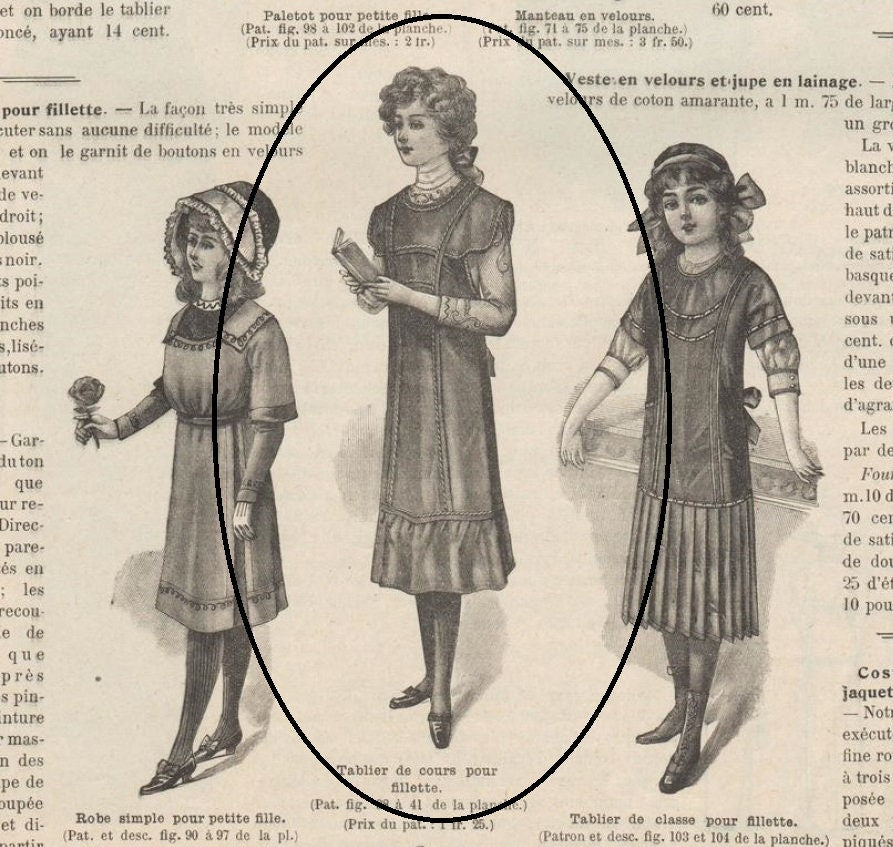 1912 Edwardian Girls' Pinafore - INSTANT DOWNLOAD - Titanic Era - Reproduction Sewing Pattern #C3901 - Child Size 10 - PDF - Print at Home