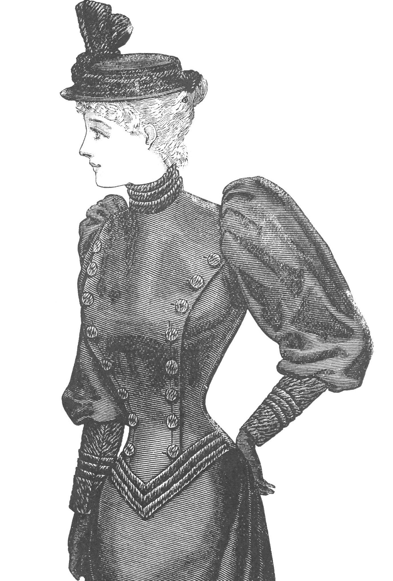 1890s Ladies Basque - INSTANT DOWNLOAD - Victorian Era - Reproduction 1892 Sewing Pattern #E4898 - 36 Inch Bust - PDF - Print At Home