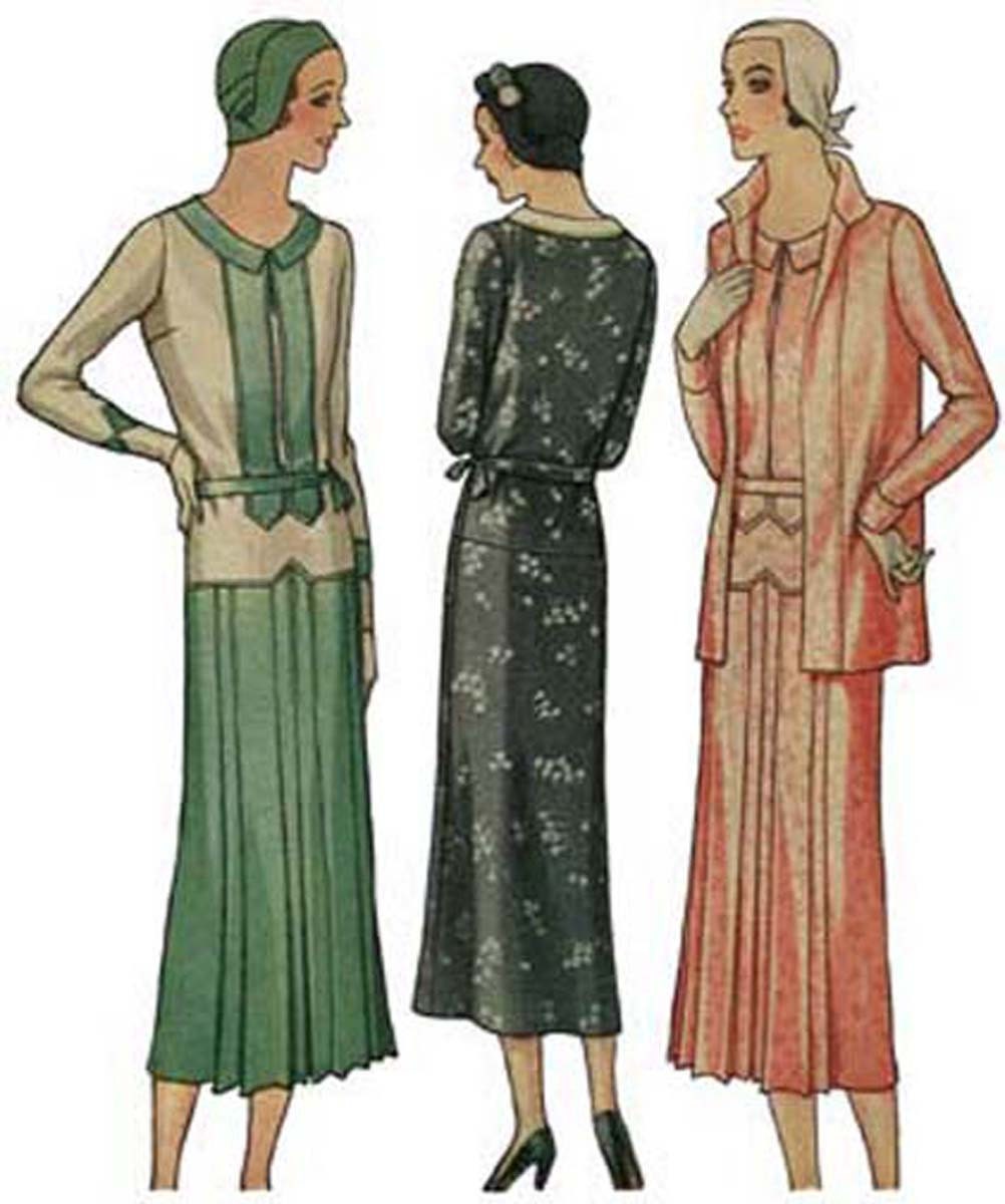 1930s Ladies Dress Ensemble - Reproduction 1931 Sewing Pattern #T6453 - 34 Inch Bust