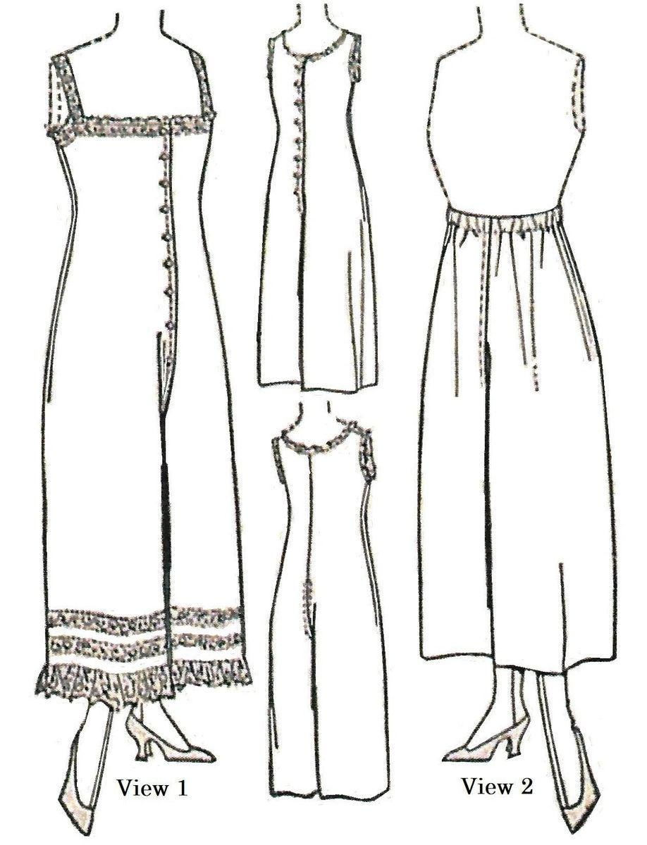 1915 Ladies Pantalettes or Combination Undergarment - Reproduction Sewing Pattern #E6933 - 38 Inch Bust