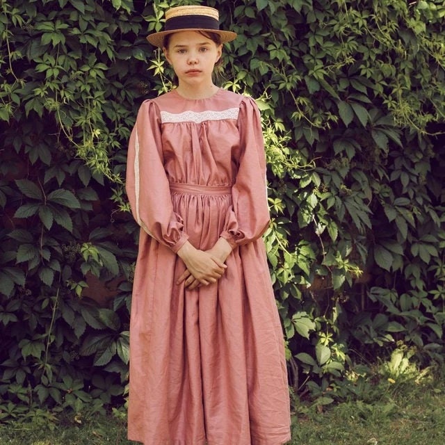 1890s Girl's Two-Piece Dress With Russian Embroidery - Reproduction 1894 Sewing Pattern #C0953b