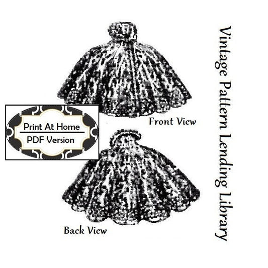 1890s Ladies Columbia Cape - INSTANT DOWNLOAD - 1894 Belle Epoque Reproduction Sewing Pattern #E7009 - 36 Inch Bust - PDF - Print At Home