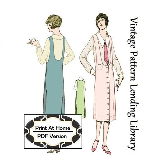 1920s Ladies Jumper With Strap Pockets - INSTANT DOWNLOAD - Reproduction 1925 Sewing Pattern #Z4090 - 36 Inch Bust - PDF - Print At Home