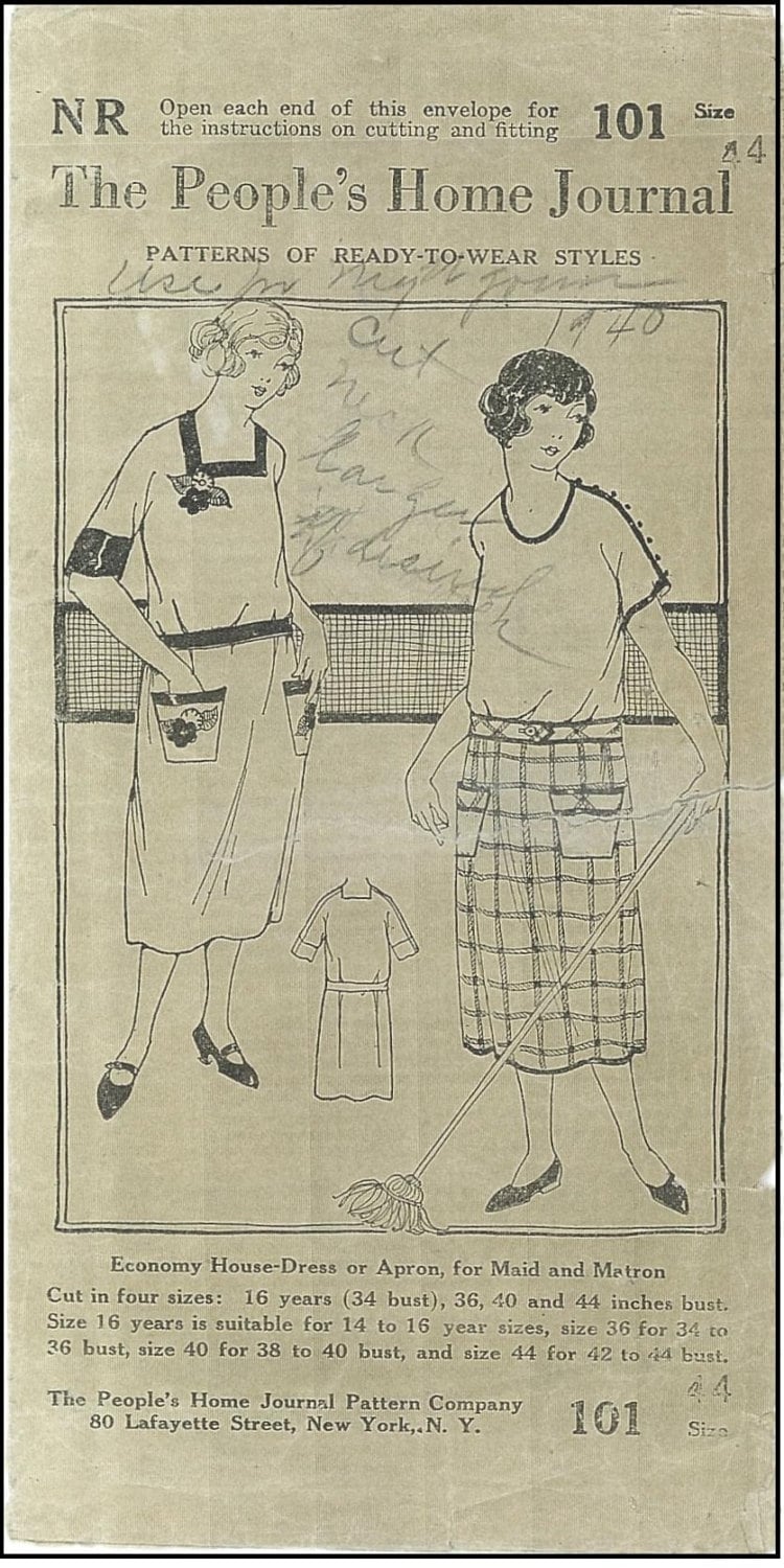 1920s Ladies Economy House Dress - INSTANT DOWNLOAD - Reproduction Sewing Pattern #Z0101 - 44 Inch Bust - PDF - Print At Home