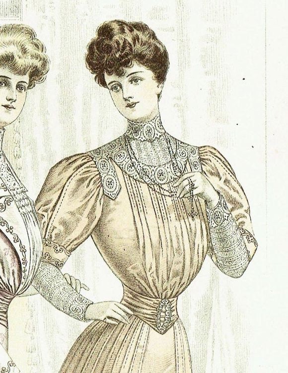 1900s Ladies Blouse With Tucked Front - INSTANT DOWNLOAD - 1904-05 Reproduction Sewing Pattern #E9322 - 36 Inch Bust - PDF - Print At Home