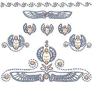 1920s Egyptian Bead/Embroidery Design for Ladies Frock or Blouse - INSTANT DOWNLOAD - Reproduction Pattern #N1039 - PDF - Print At Home