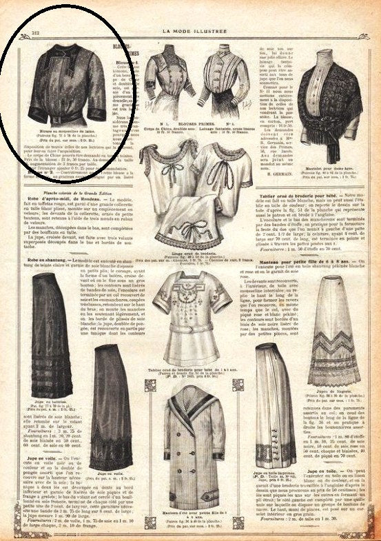 1910s Ladies Blouse With Yoked Neckband - 1912 Reproduction Sewing Pattern #E0191 - 36 Inch Bust