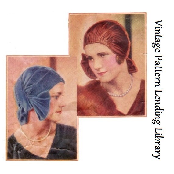 1920s Ladies Turban Cloche With Bow - Reproduction 1929 Sewing Pattern #H1756