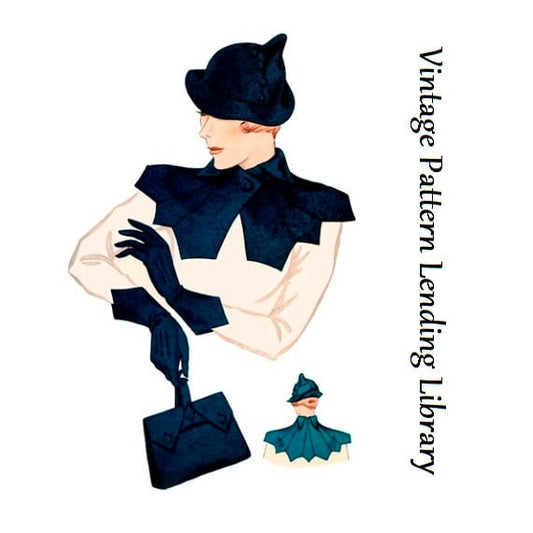 1930s Ladies Hat, Gloves, Collar And Purse Ensemble - Reproduction 1934 Sewing Pattern #H1353