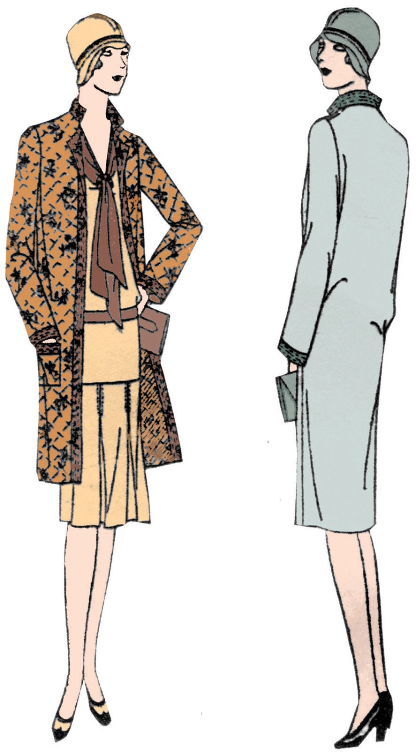 1920s Ladies Straight Coat With Optional Quilting - INSTANT DOWNLOAD - Reproduction 1929 Pattern #Z2545 - 36 Inch Bust - PDF - Print At Home