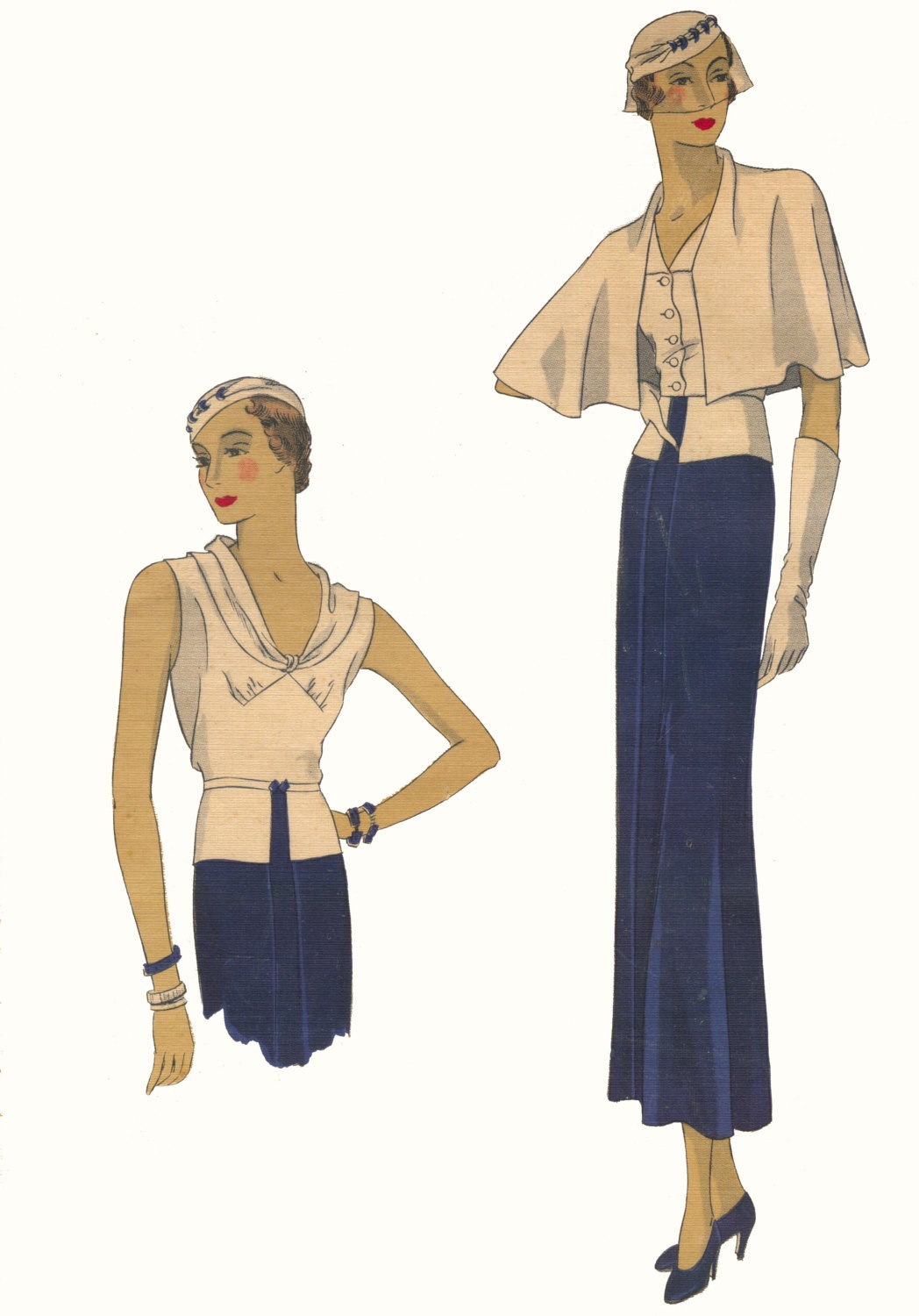 1930s Ladies Three Piece Ensemble - Reproduction 1933 Sewing Pattern #T0231 - 36 Inch Bust