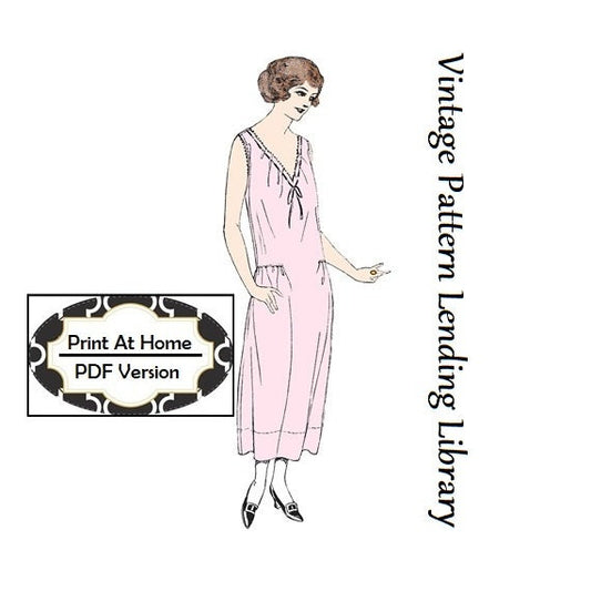 1920s Ladies Slip With Neckline Options - INSTANT DOWNLOAD - Reproduction 1923 Sewing Pattern #Z1893 - 36 Inch Bust - PDF - Print At Home