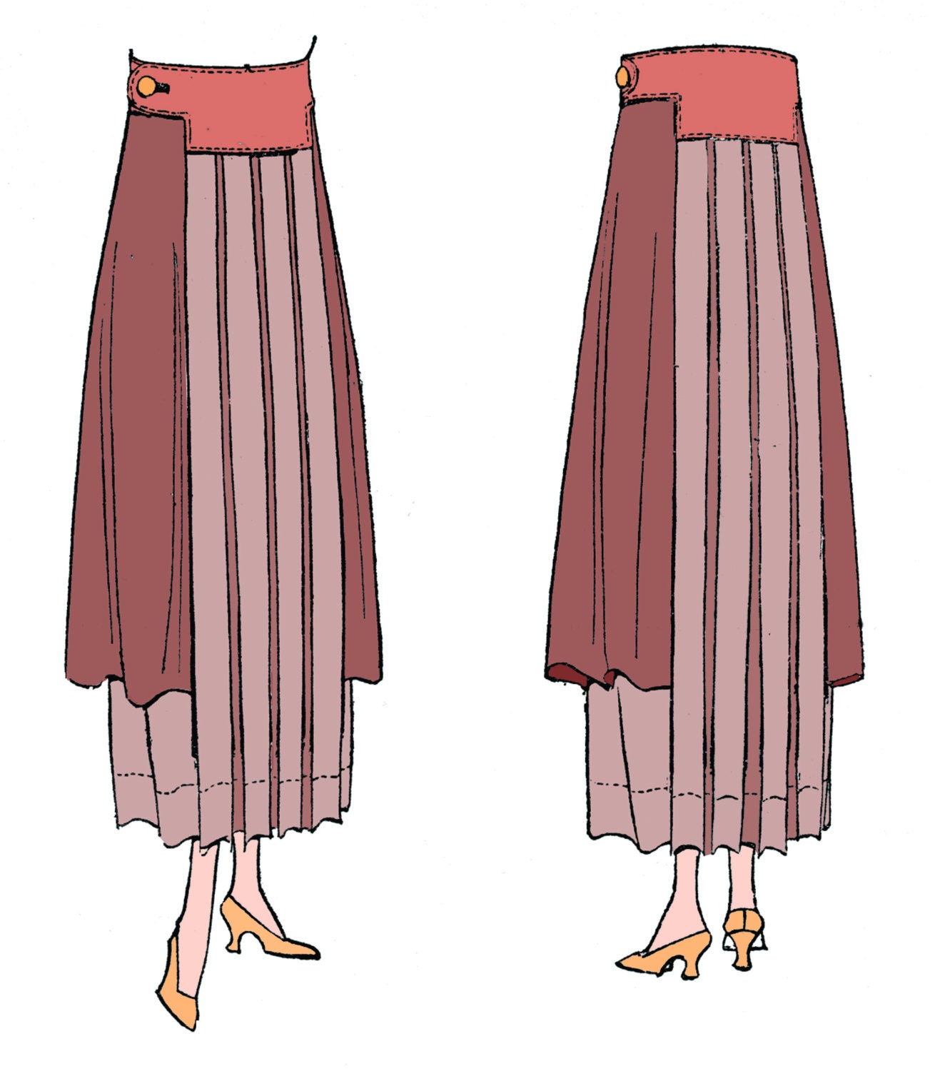 1910s Ladies Skirt With Side Drapes - INSTANT DOWNLOAD - 1918 Reproduction Sewing Pattern #E8059 - 30 Inch Waist - PDF - Print At Home