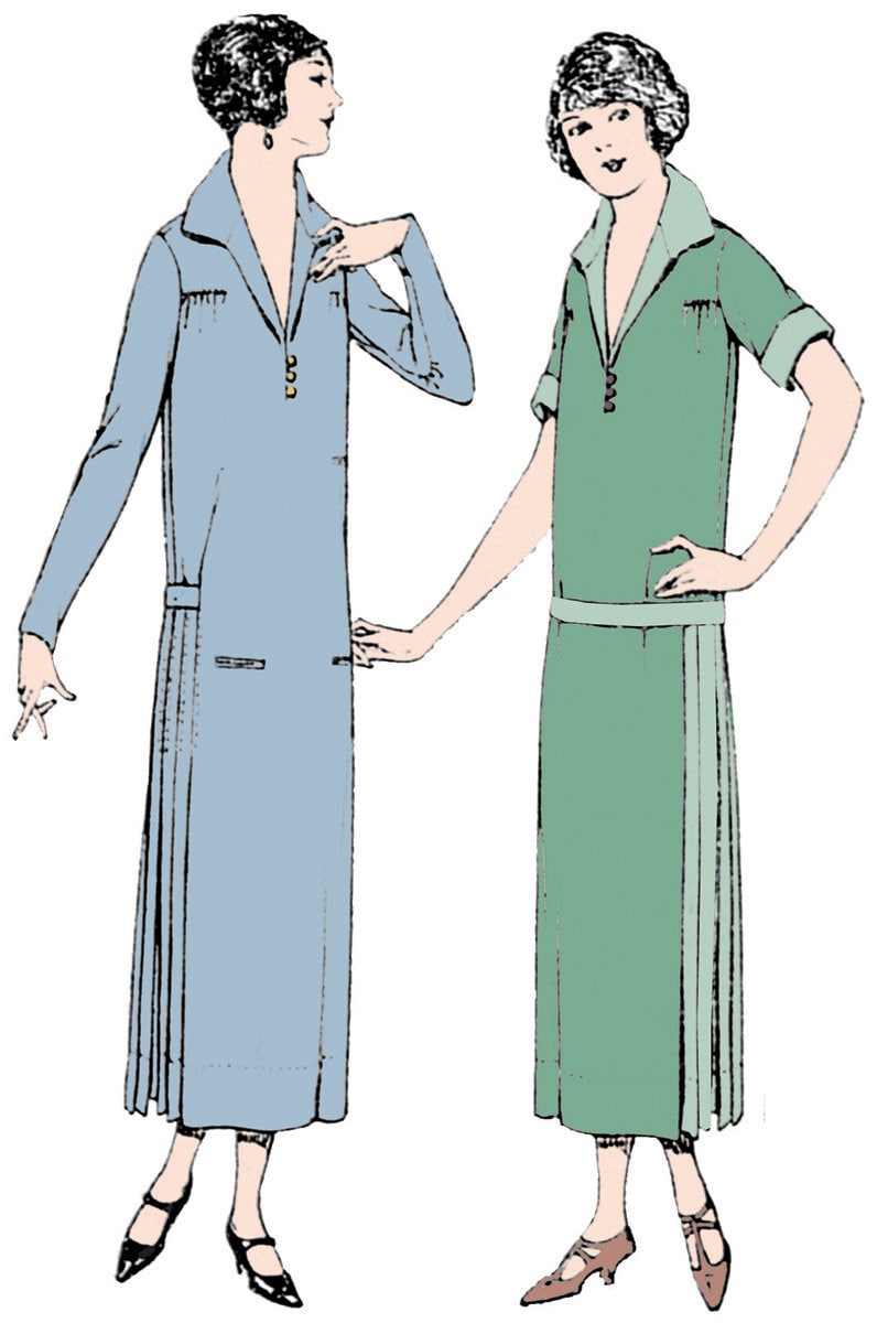 1920s Ladies Dress With Side Pleats - INSTANT DOWNLOAD - Reproduction 1924 Sewing Pattern #Z3533 - 38 Inch Bust - PDF - Print At Home