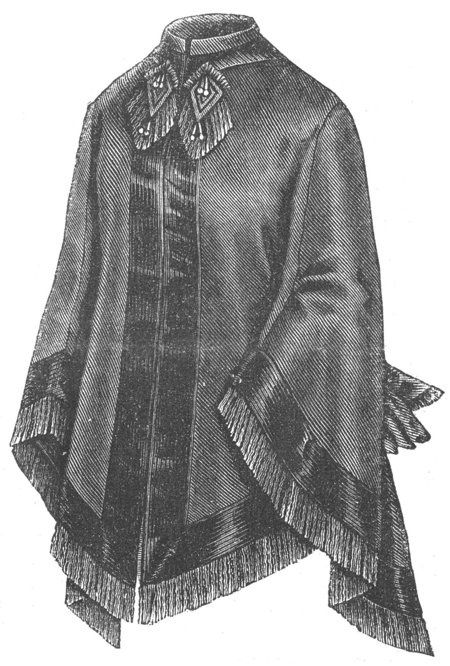 1870s Ladies Barathea Dolman - INSTANT DOWNLOAD - 1876 Victorian Reproduction Sewing Pattern #E0160 - 32/34 Inch Bust - PDF - Print At Home