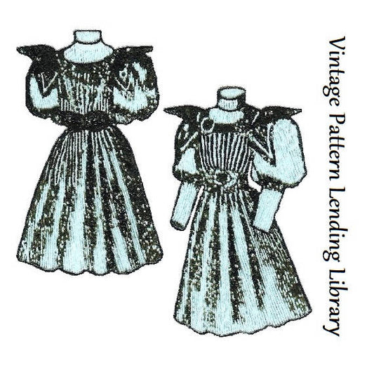 1890s Girl's Dress With Bretelle - Reproduction 1897 Sewing Pattern #C0954