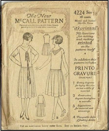 1920s Slip-On Party Dress For The Junior Miss - Reproduction 1925 Sewing Pattern #Z4224 - 35-1/2 Inch Bust