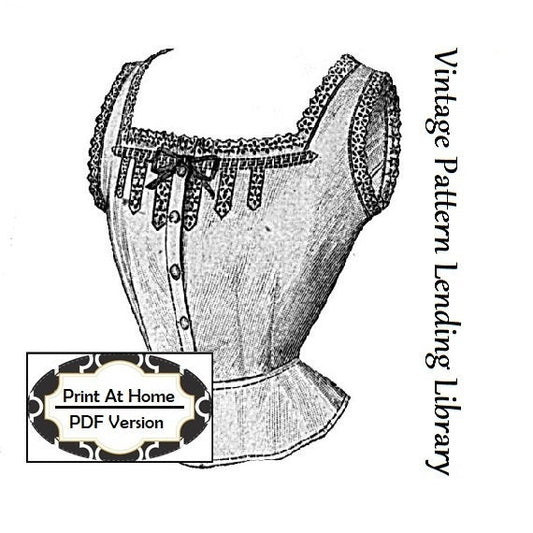 1912 Ladies Corset Cover - Instant Download - Reproduction Sewing Pattern #E0176 - 36 Inch Bust - Print At Home - PDF