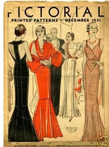 1930s Ladies Evening Gown With Center Back Band - Reproduction 1931 Sewing Pattern #T5902 - 34 Inch Bust