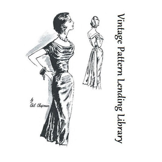 1950s Ladies Ceil Chapman Formal Dress - Reproduction 1958 Sewing Pattern #F1251 - 35 Inch Bust