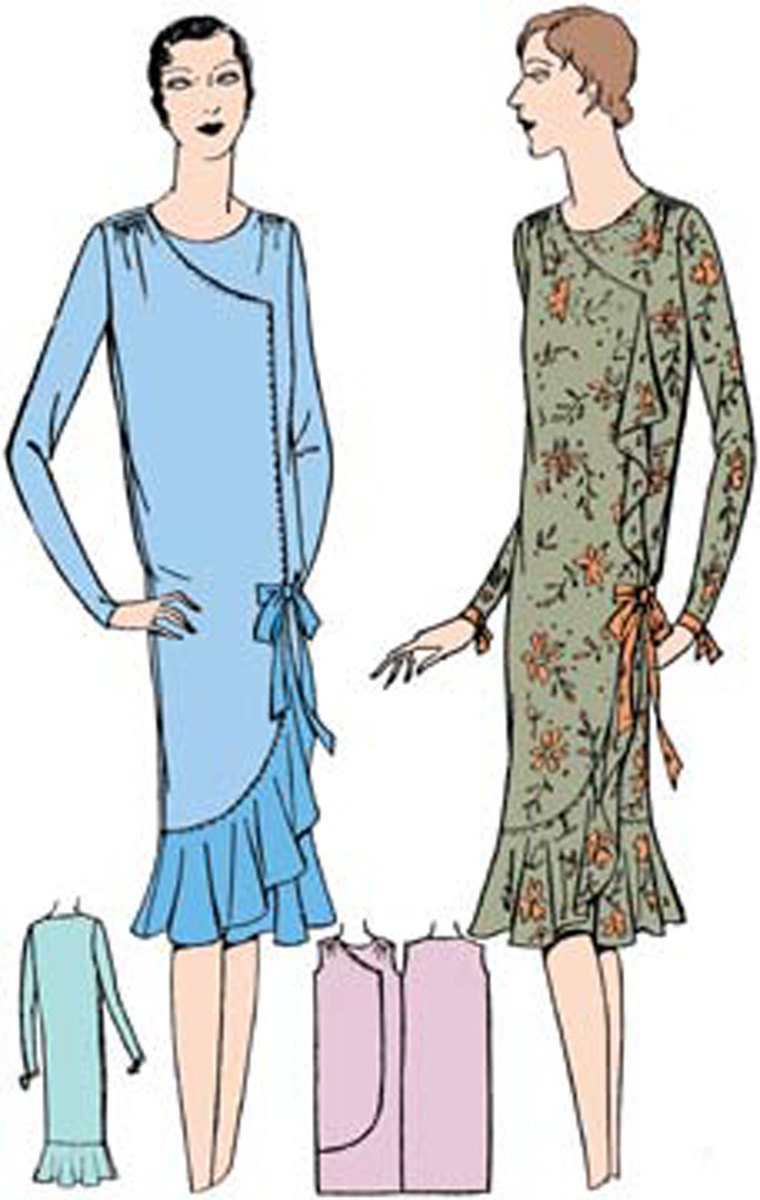 1920s Ladies Draped Frock - Reproduction 1929 Sewing Pattern #Z4740 - 34 Inch Bust