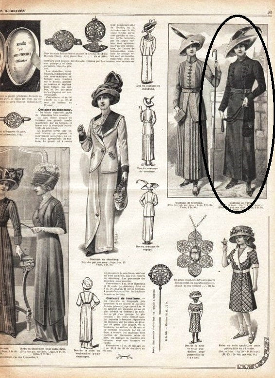 1912 Ladies Traveling Suit - INSTANT DOWNLOAD - Reproduction Sewing Pattern #E1002 - Titanic Era - 36 Inch Bust - PDF - Print At Home