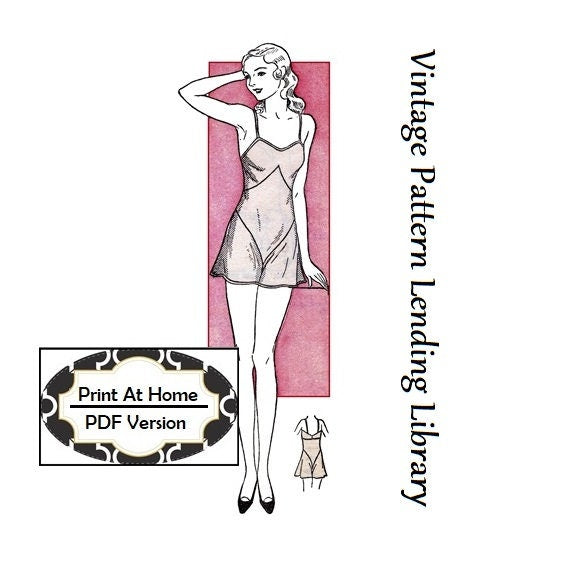 1930s Step-In Combination Undergarment - INSTANT DOWNLOAD - Reproduction 1932 Sewing Pattern #T3435 - 40 Inch Bust - PDF - Print At Home