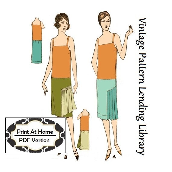 1920s Ladies Camisole With Attached Skirt - INSTANT DOWNLOAD - Reproduction 1927 Sewing Pattern #Z4808 - 36 Inch Bust - PDF - Print At Home