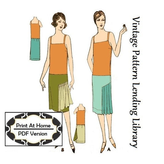 1920s Ladies Camisole With Attached Skirt - INSTANT DOWNLOAD - Reproduction 1927 Sewing Pattern #Z4808 - 36 Inch Bust - PDF - Print At Home