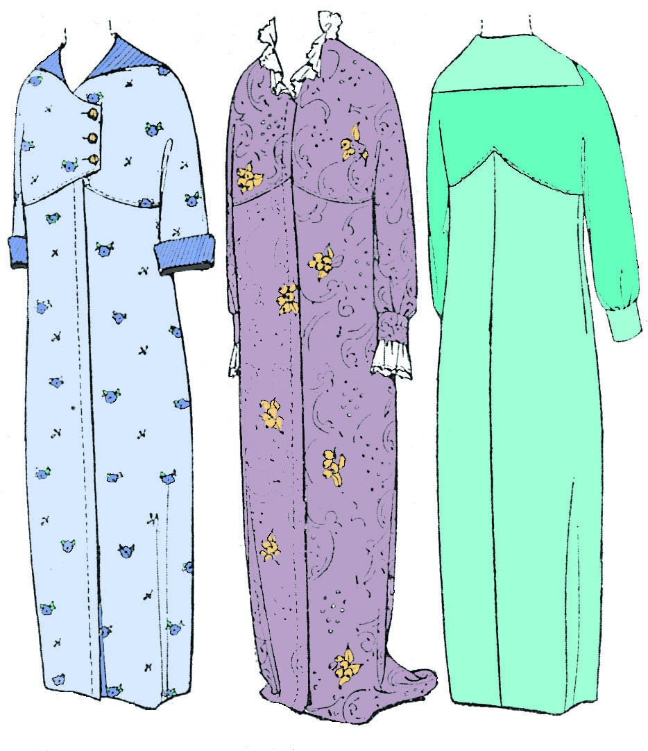 1918 Ladies Empire Style Dressing Gown - INSTANT DOWNLOAD - Reproduction Sewing Pattern #E5801 - 36 Inch Bust - PDF - Print At Home