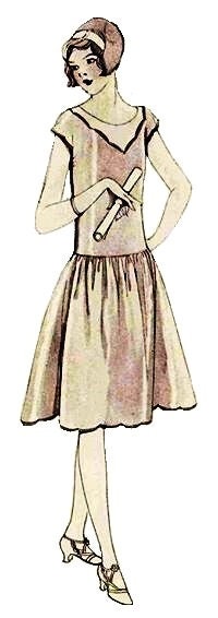 1920s Slip-On Party Dress For The Junior Miss - Reproduction 1925 Sewing Pattern #Z4224 - 35-1/2 Inch Bust