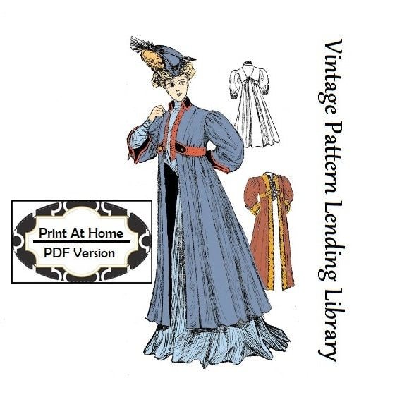 1910 Ladies Empire Coat - INSTANT DOWNLOAD - Reproduction Sewing Pattern #E2034 - 40 Inch Bust - PDF - Print At Home