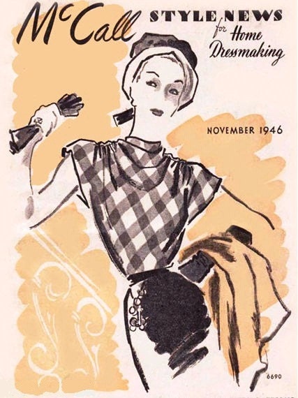 1940s Ladies Cowl-Style Neck Blouse - INSTANT DOWNLOAD - Reproduction 1946 Sewing Pattern #F6690 - 34 Inch Bust - PDF - Print at Home