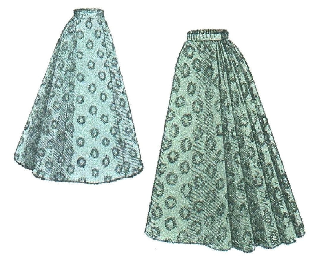 1890s Youth/Teen Skirt With Back Fullness - INSTANT DOWNLOAD - Reproduction 1897 Sewing Pattern #E1350 - 24 Inch Waist - PDF - Print At Home