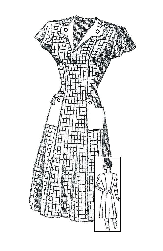 1940s Ladies Day Dress - Reproduction Sewing Pattern #F4799 - 42 Inch Bust