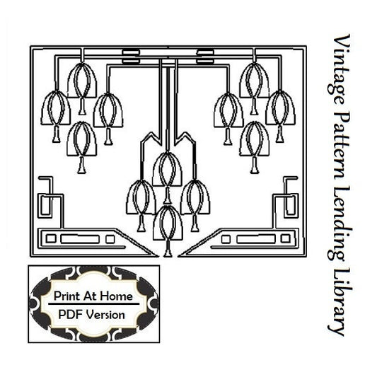 1920s Art Deco Motif for Beading or Embroidery - INSTANT DOWNLOAD - Reproduction Transfer Pattern #N0108 - PDF - Print At Home