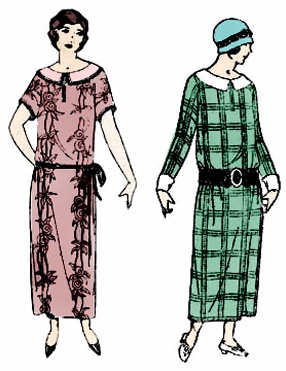 1920s Ladies One Piece Slip-On Dress - INSTANT DOWNLOAD - Reproduction 1925 Sewing Pattern #Z1929 - 36 Inch Bust - PDF - Print At Home