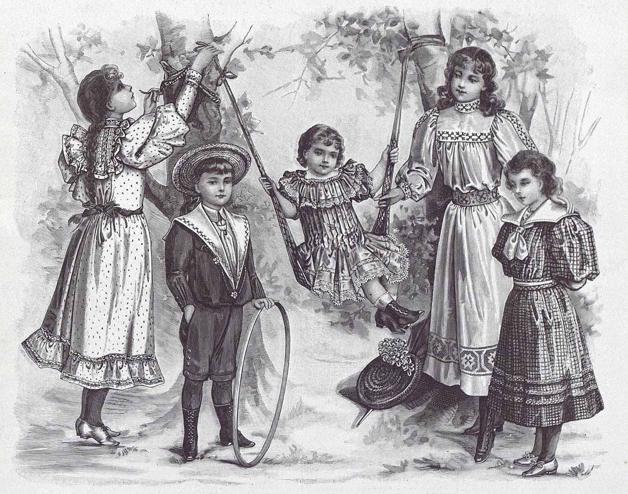1890s Girl's Two-Piece Dress With Russian Embroidery - Reproduction 1894 Sewing Pattern #C0953b