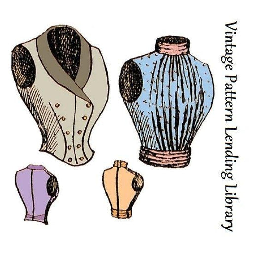 1890s Ladies Double Breasted & Full Vest - Victorian Era - Reproduction (ca. 1897) Sewing Pattern #E0672 - 36 Inch Bust