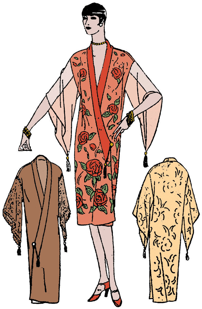 1920s Ladies Kimono Style Negligee - Reproduction 1929 Sewing Pattern #Z1178 - 36 Inch Bust